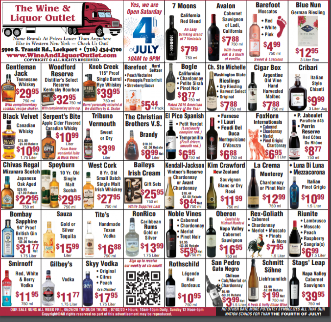 Weekly Specials Discount Liquor & Outlet Wine in Amherst, NY The
